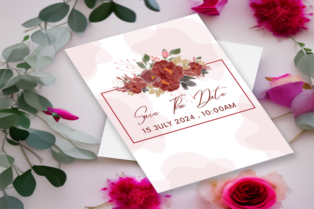 Elegant Wedding Floral Card Design preview image.