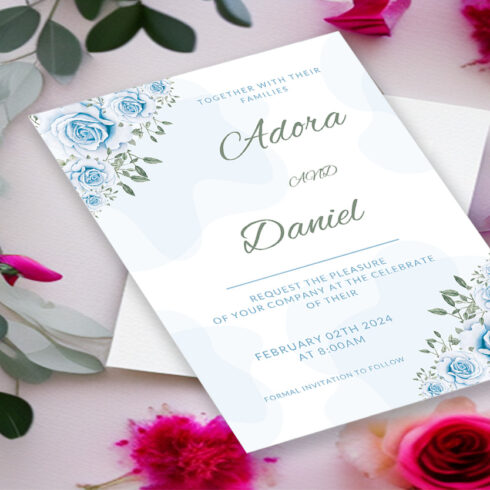 Luxury Elegant Wedding Invitation Card Template 