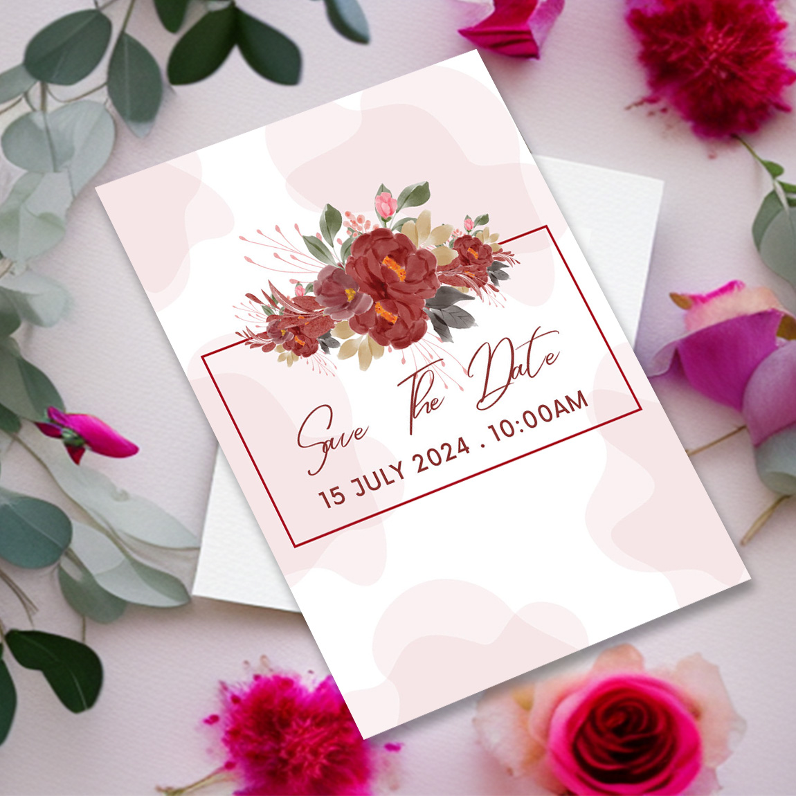Elegant Wedding Floral Card Design cover image.
