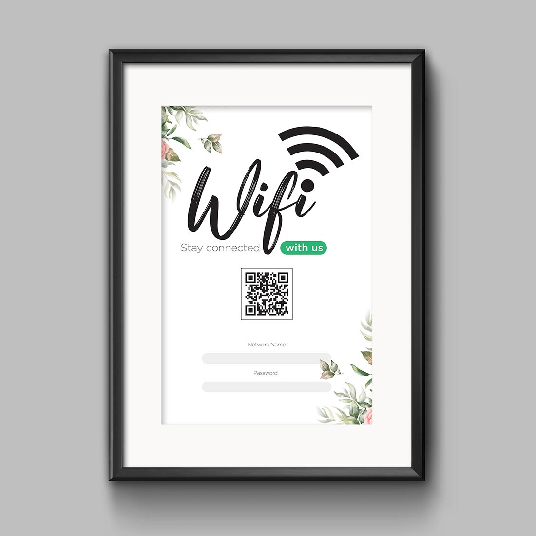Wifi Password Sign Template Design cover image.