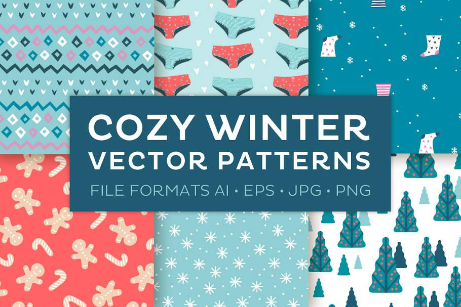 Cover image of Cozy Winter Vector Seamless Pattern.