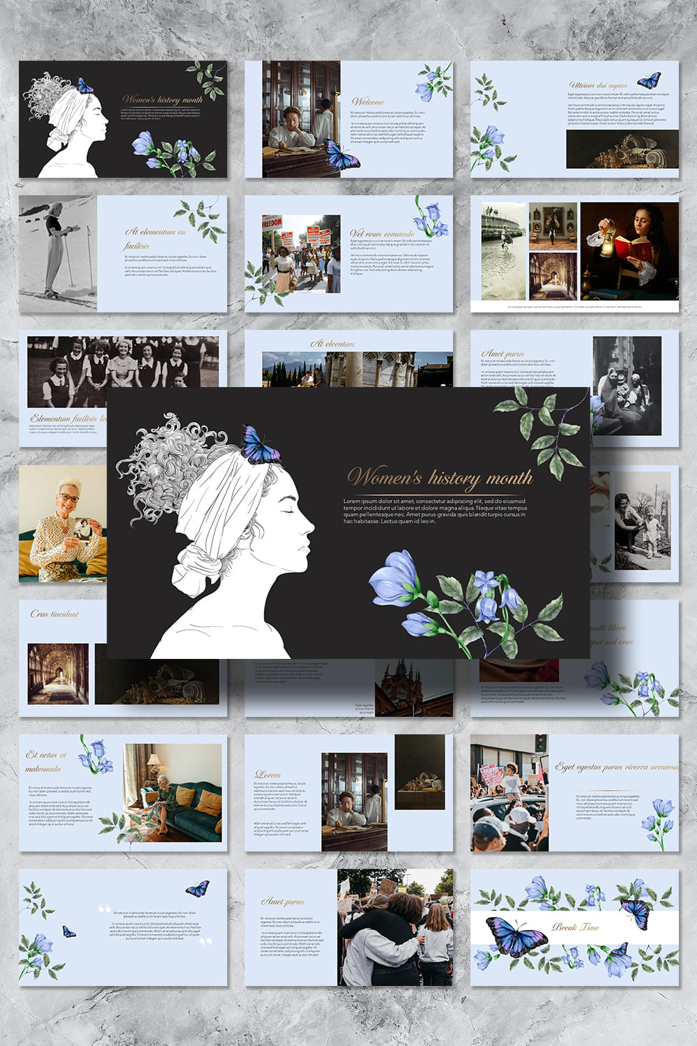 Women's History Month Powerpoint Presentation - pinterest image preview.