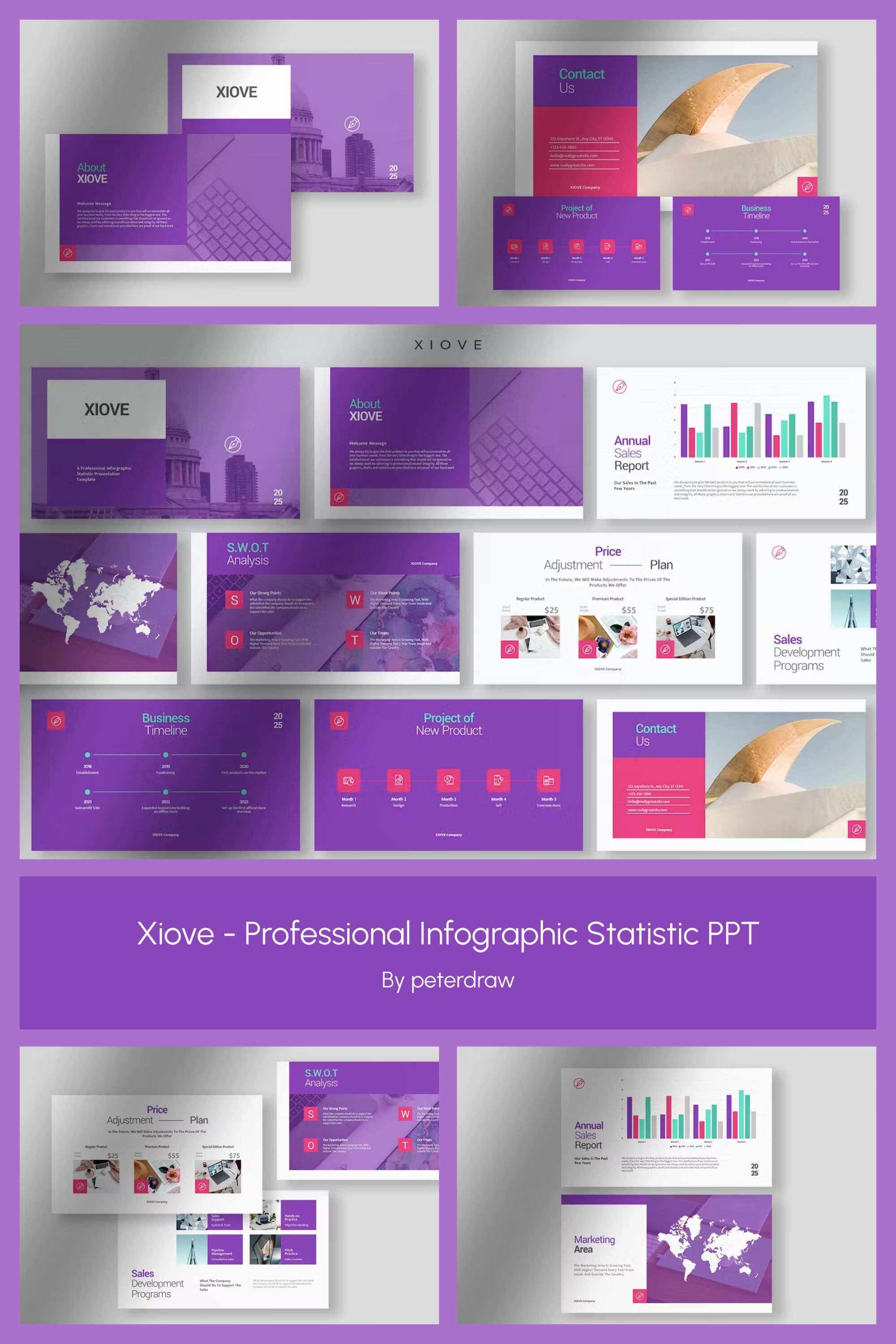 Xiove Professional Infographic Statistic PPT - pinterest image preview.