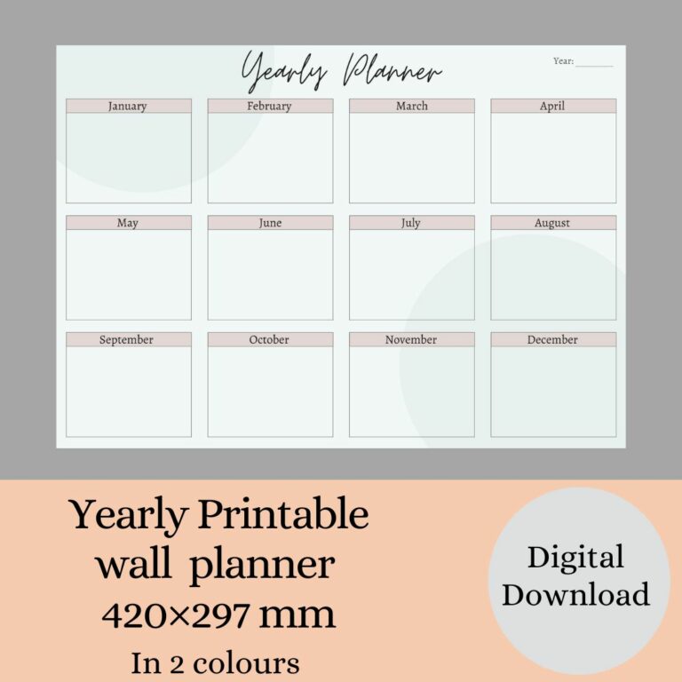Digital Printable Wall Planner MasterBundles