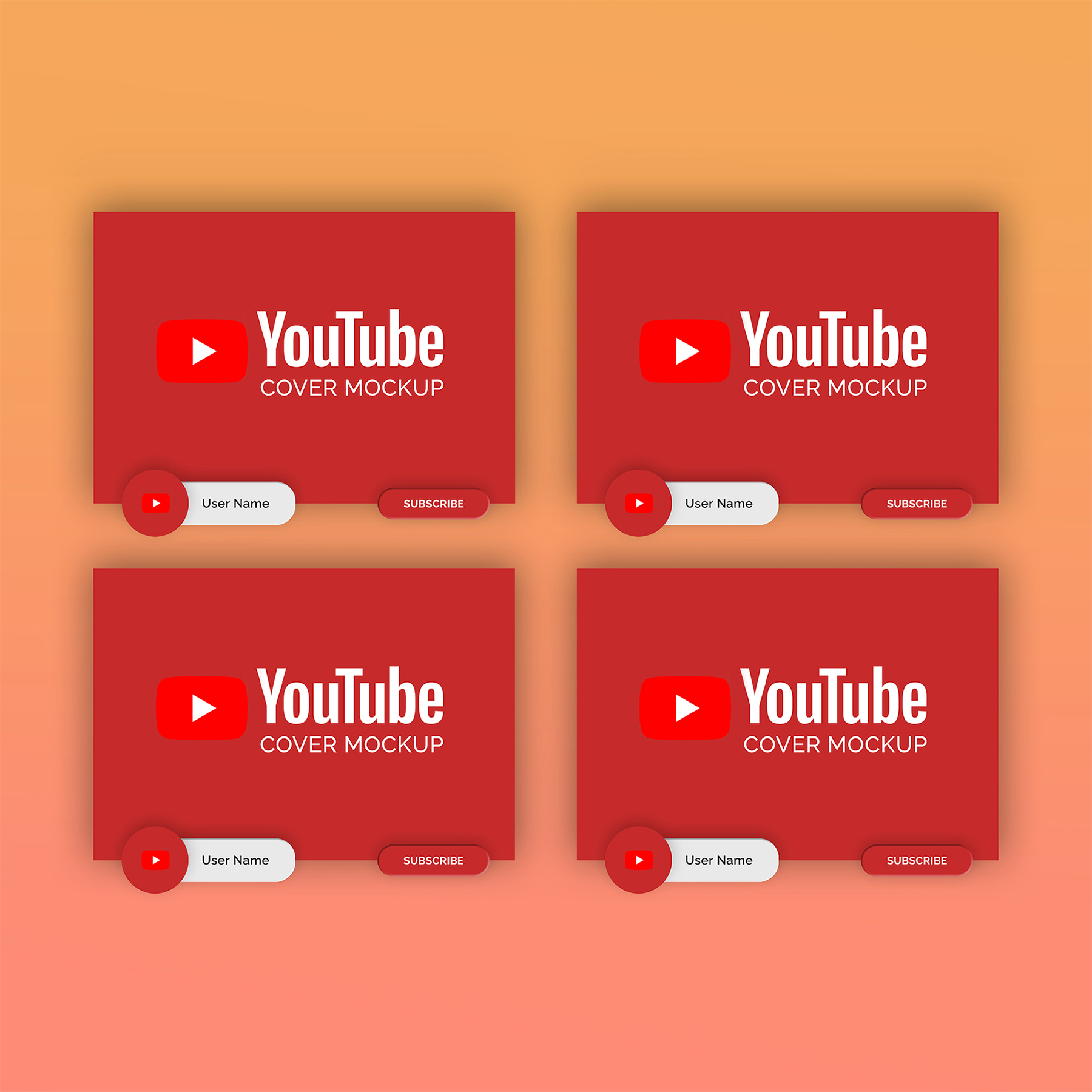 Red Video Cover Mockup YouTube Set Design preview image.