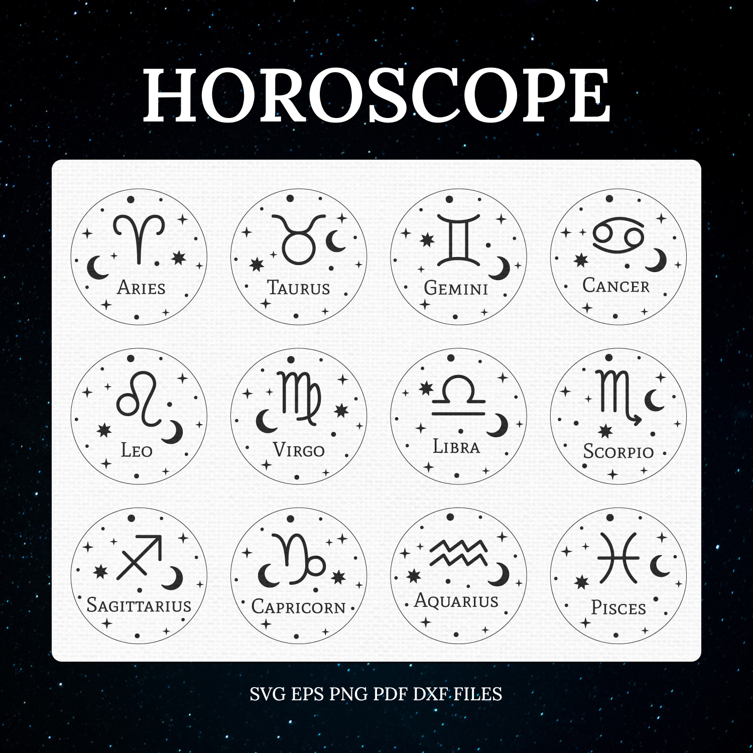 Zodiac signs SVG | Horoscope svg.
