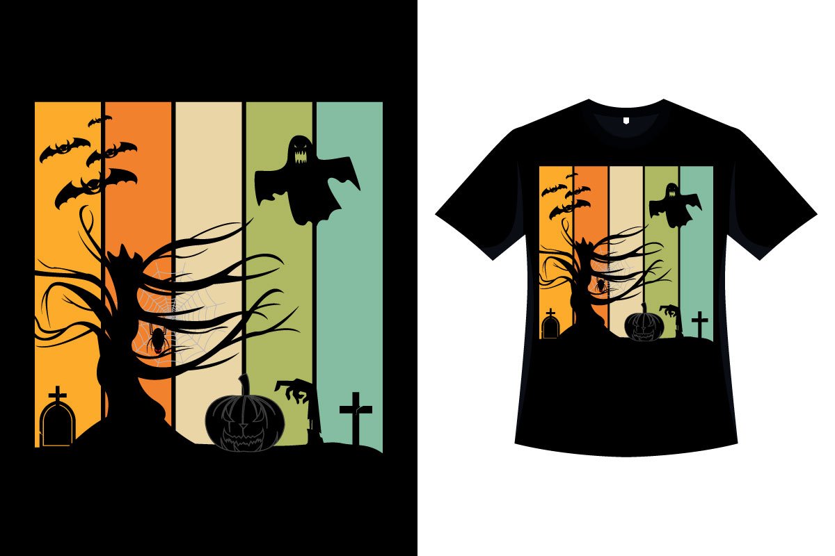 Halloween Spooky Retro shirt Design.