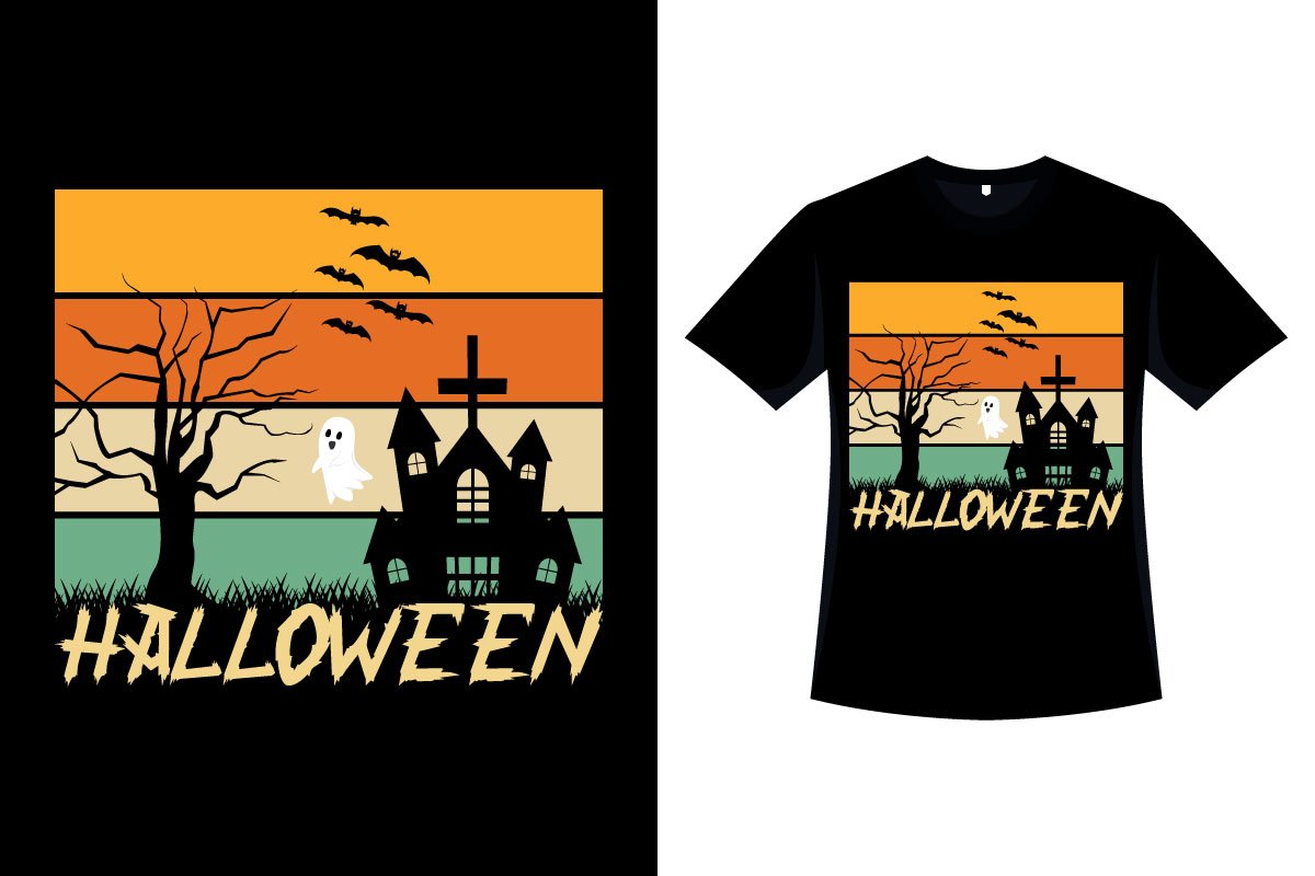 Halloween Vintage Color T-shirt.