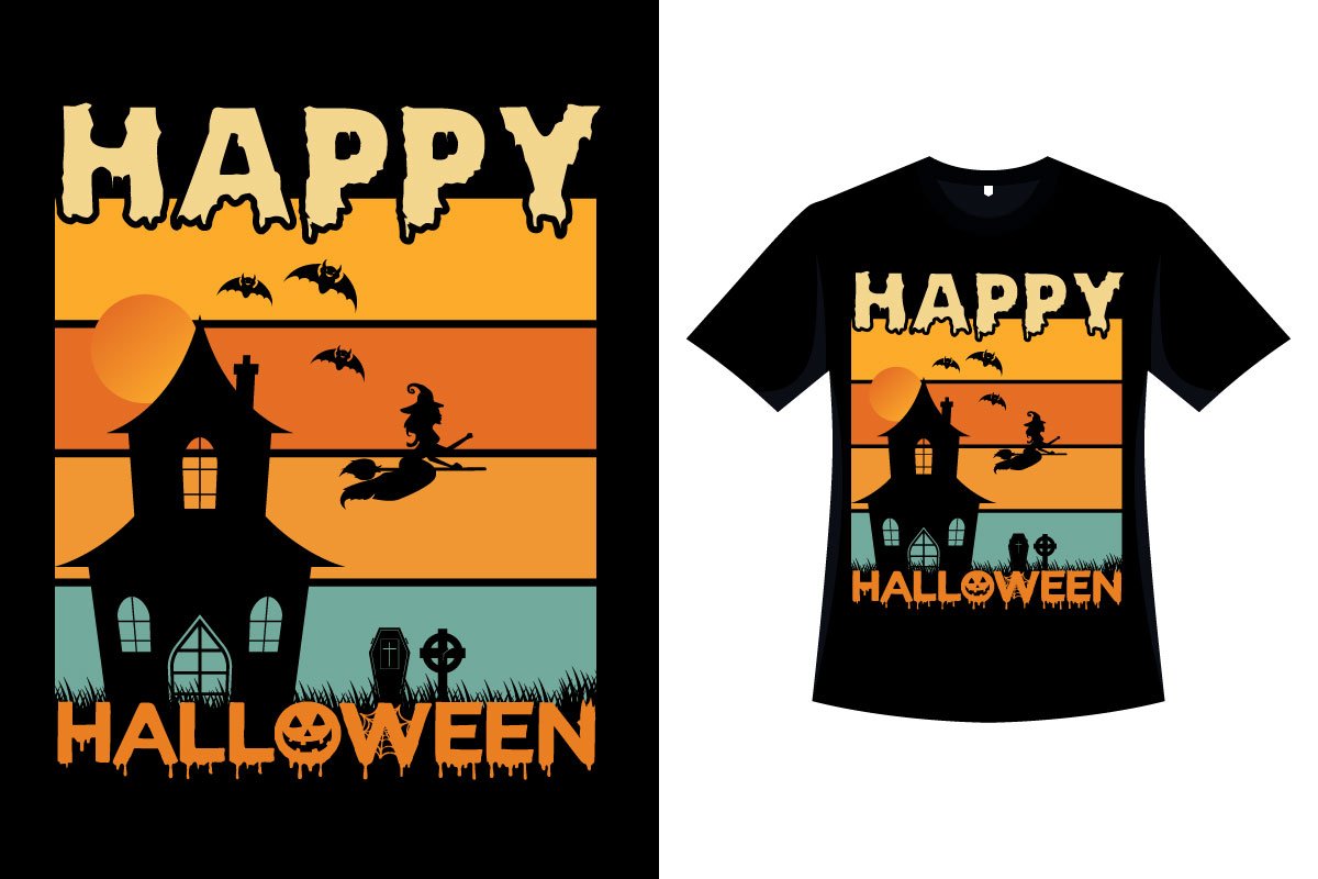 Halloween Stylish Retro T-shirt.