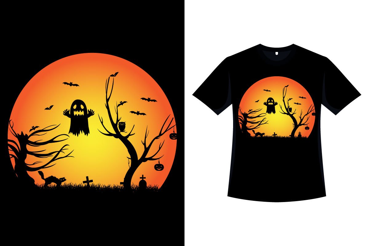 Halloween Vintage Color T-shirt.