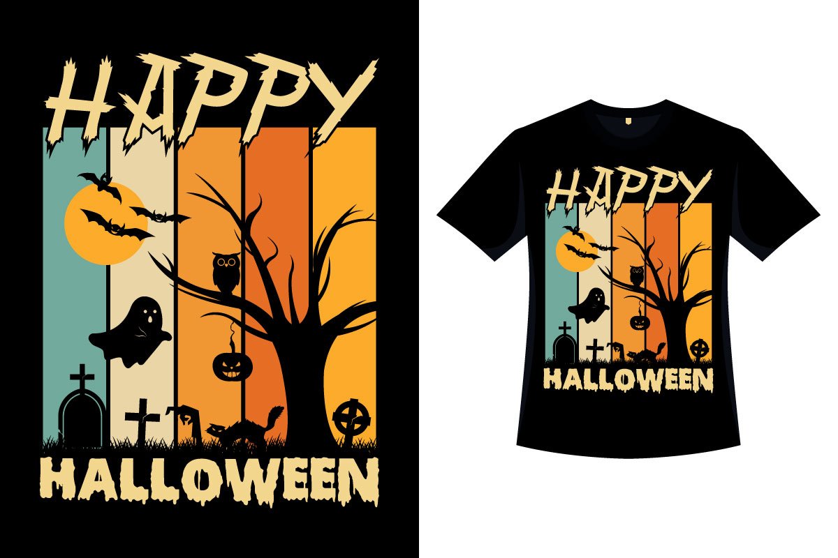 Halloween Silhouette T-shirt Design.