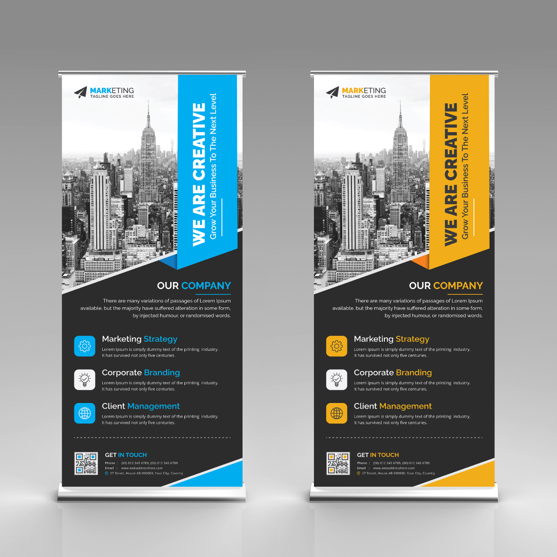 Image with awesome design corporate roll up banners