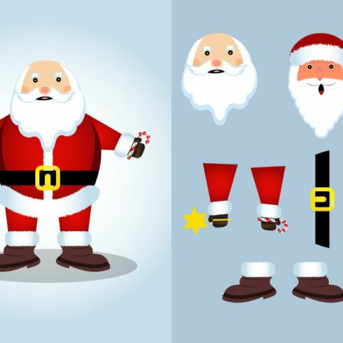Christmas Santa Art Design with Elements.