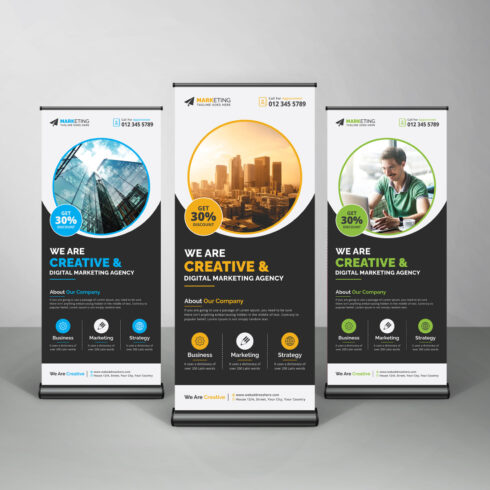 Image with corporate roll up banners of charming design