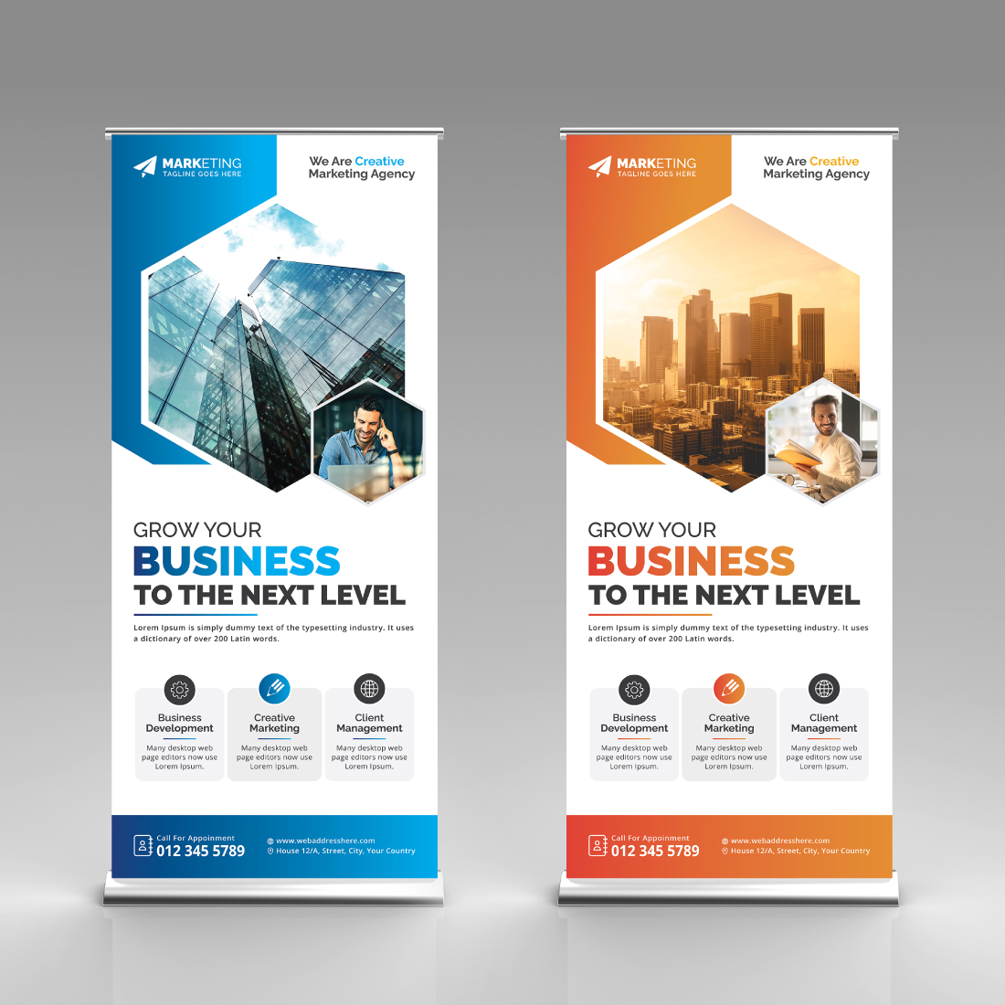 Image with corporate roll up banners of charming design