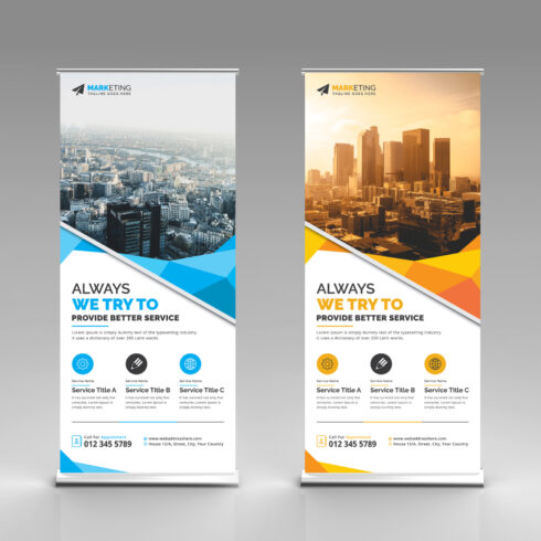 Image with corporate roll up banners of charming design