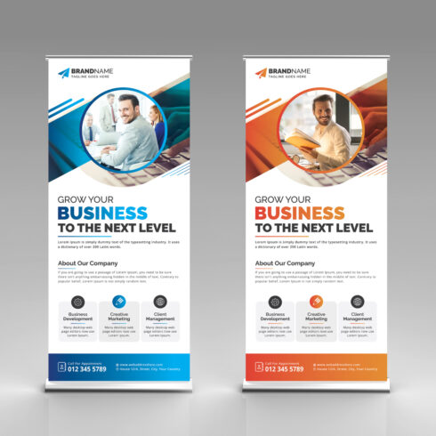 Image with corporate roll up banners of charming design