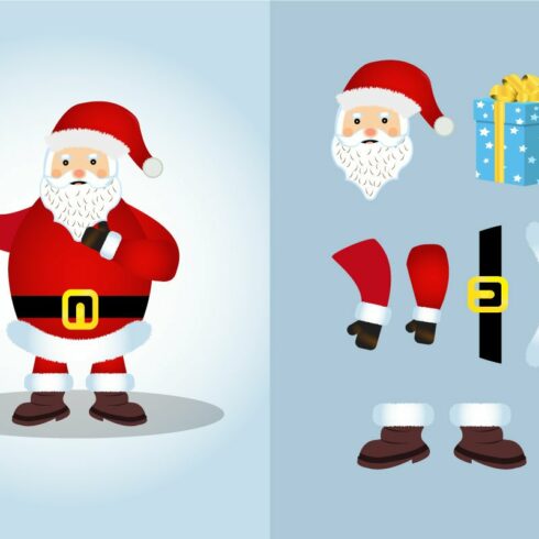 Cute Santa Claus Holding a Gift Design.