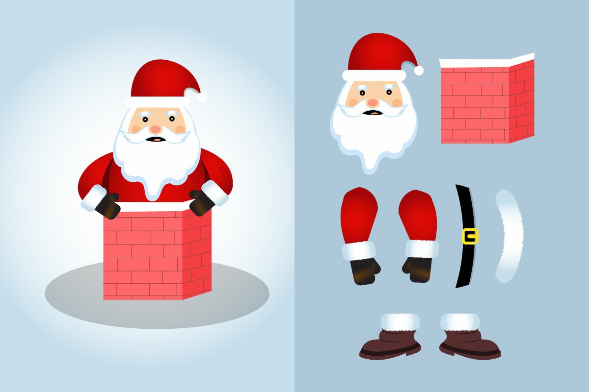 Santa Claus Trying to Get Inside Design.