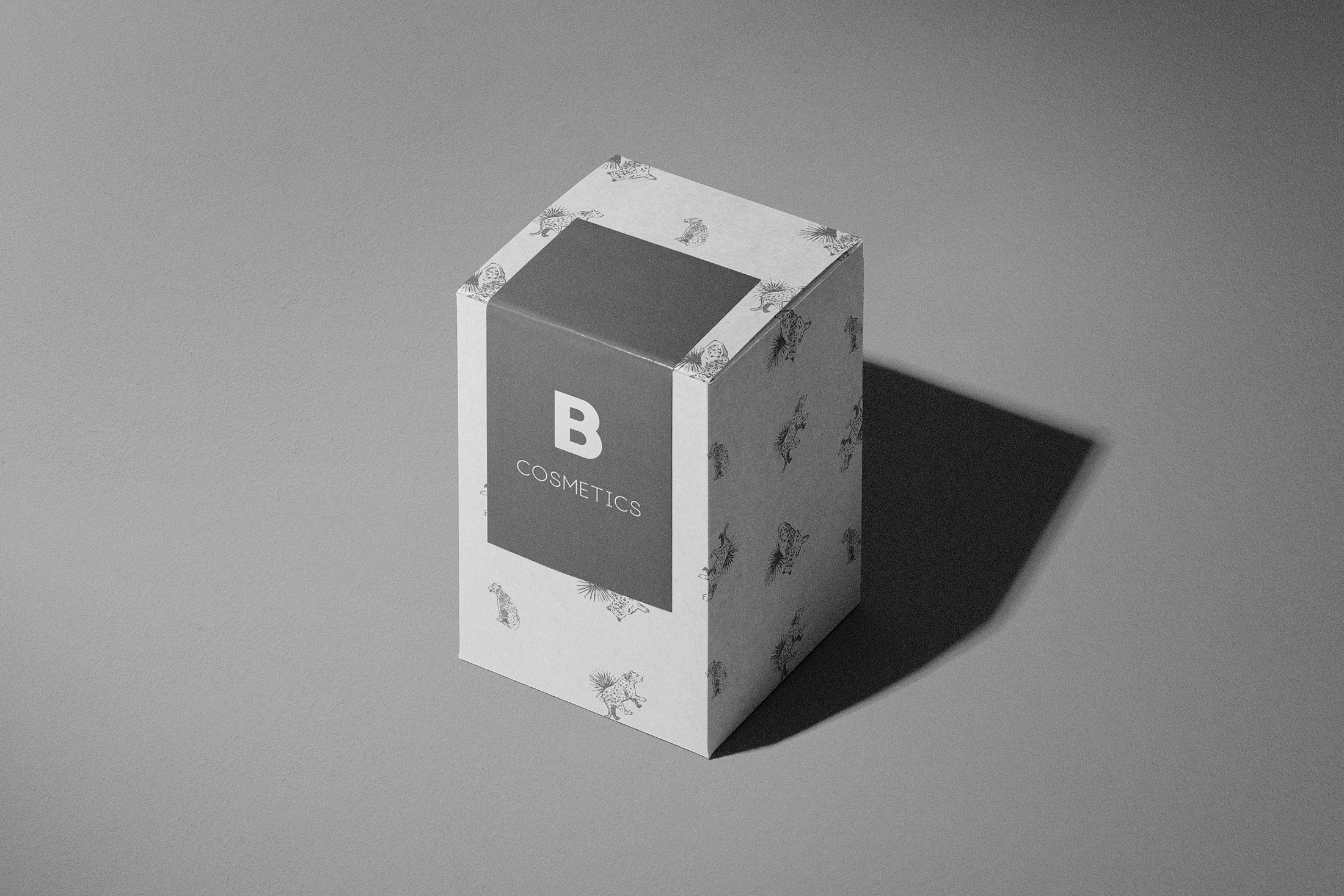 Minimalistic light box with light grey elements.