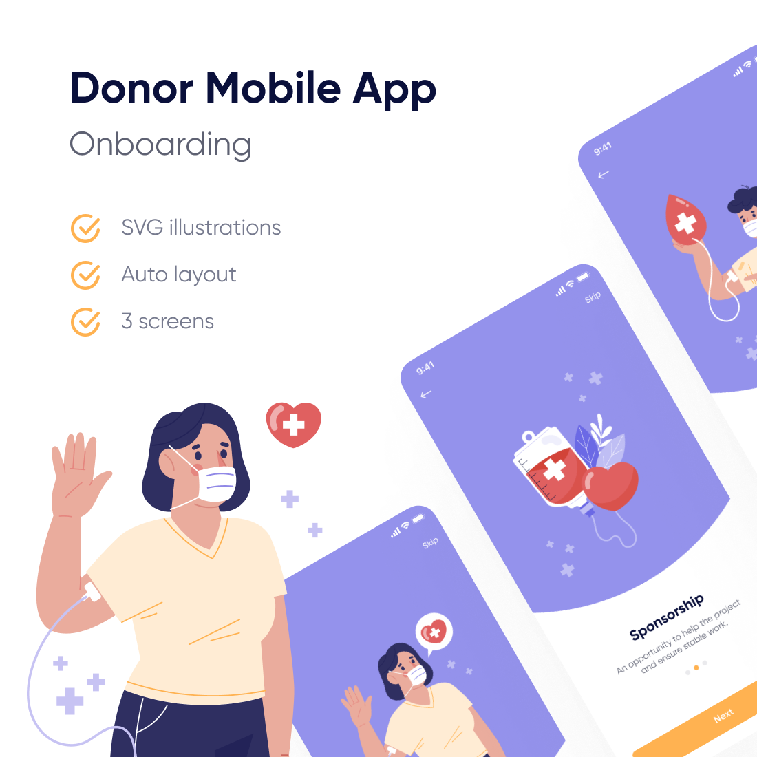 Donor Mobile App | Onboarding cover image.