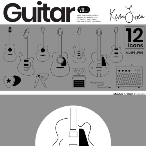 Guitar Icons Set.