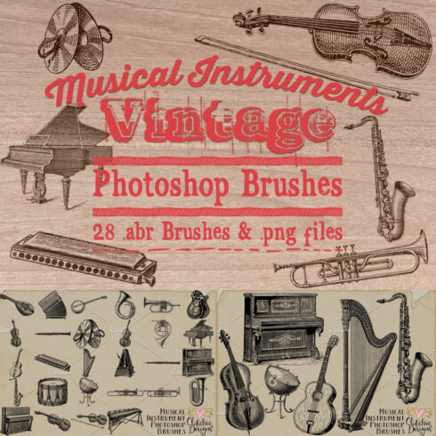 Music Instruments Photoshop Brushes.