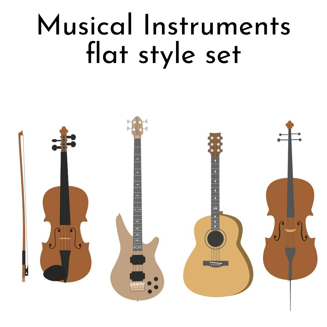 Musical Instruments flat style set.