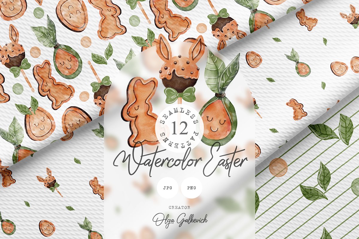 Cover image of Watercolor Easter seamless pattern.