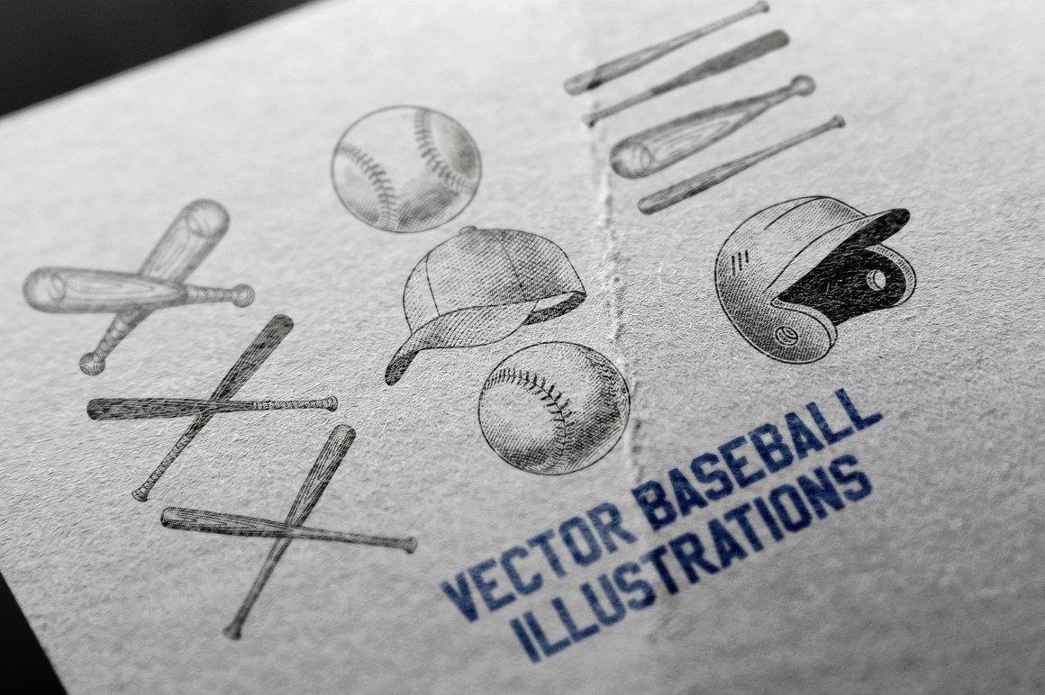Light matte paper with baseball elements.