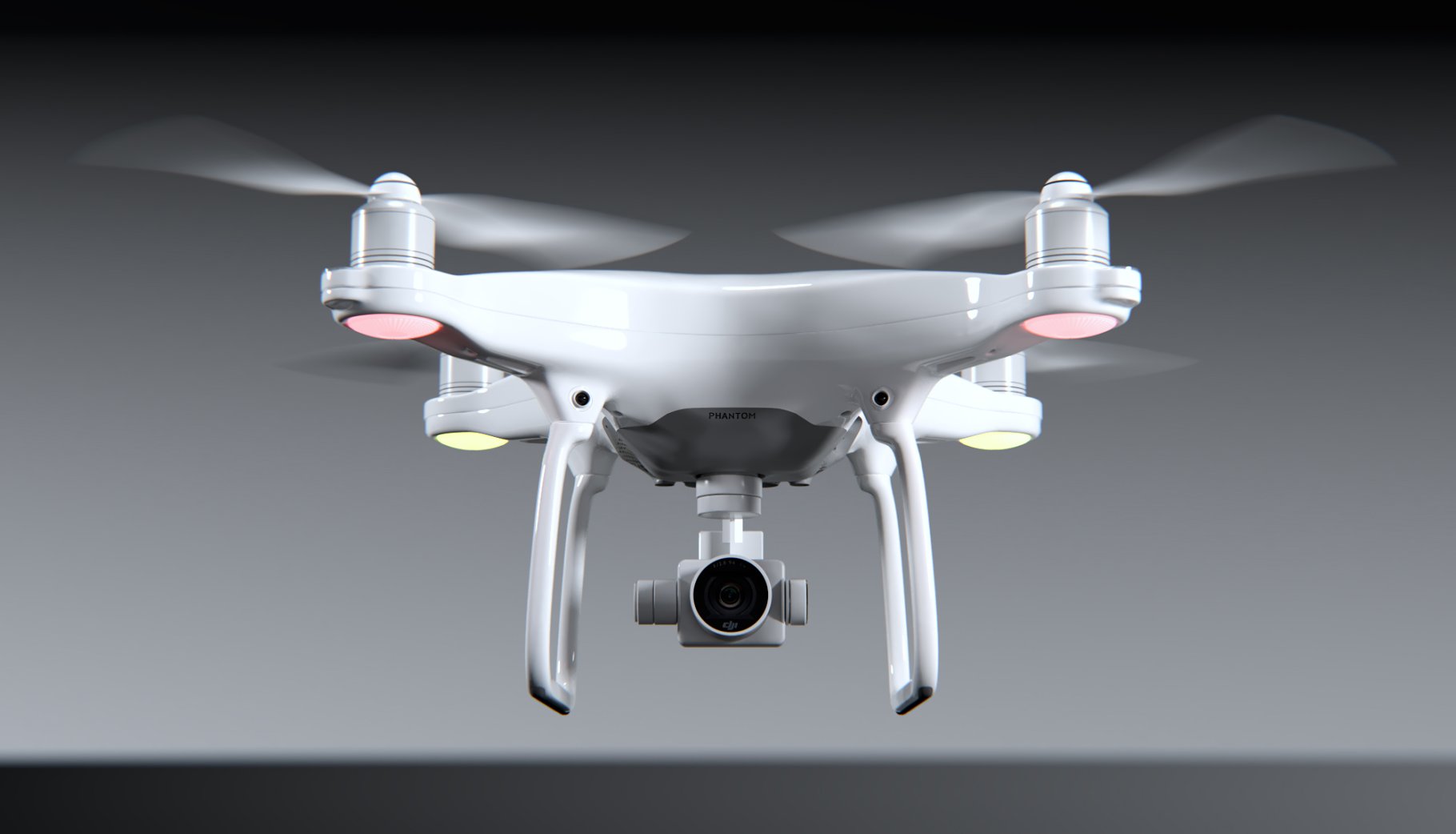 Rendering amazing 3d model of dji phantom 4 drone