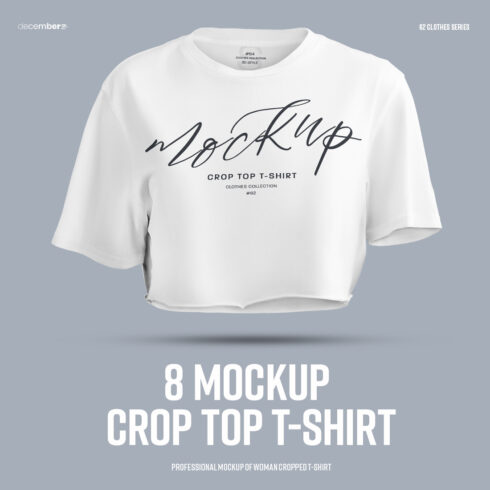 Mockups Crop Top T-shirt 3D Style cover image.