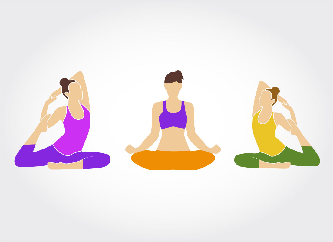 Three poses for yoga.
