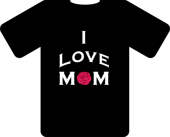 T-Shirt I Love Mom Design preview image.