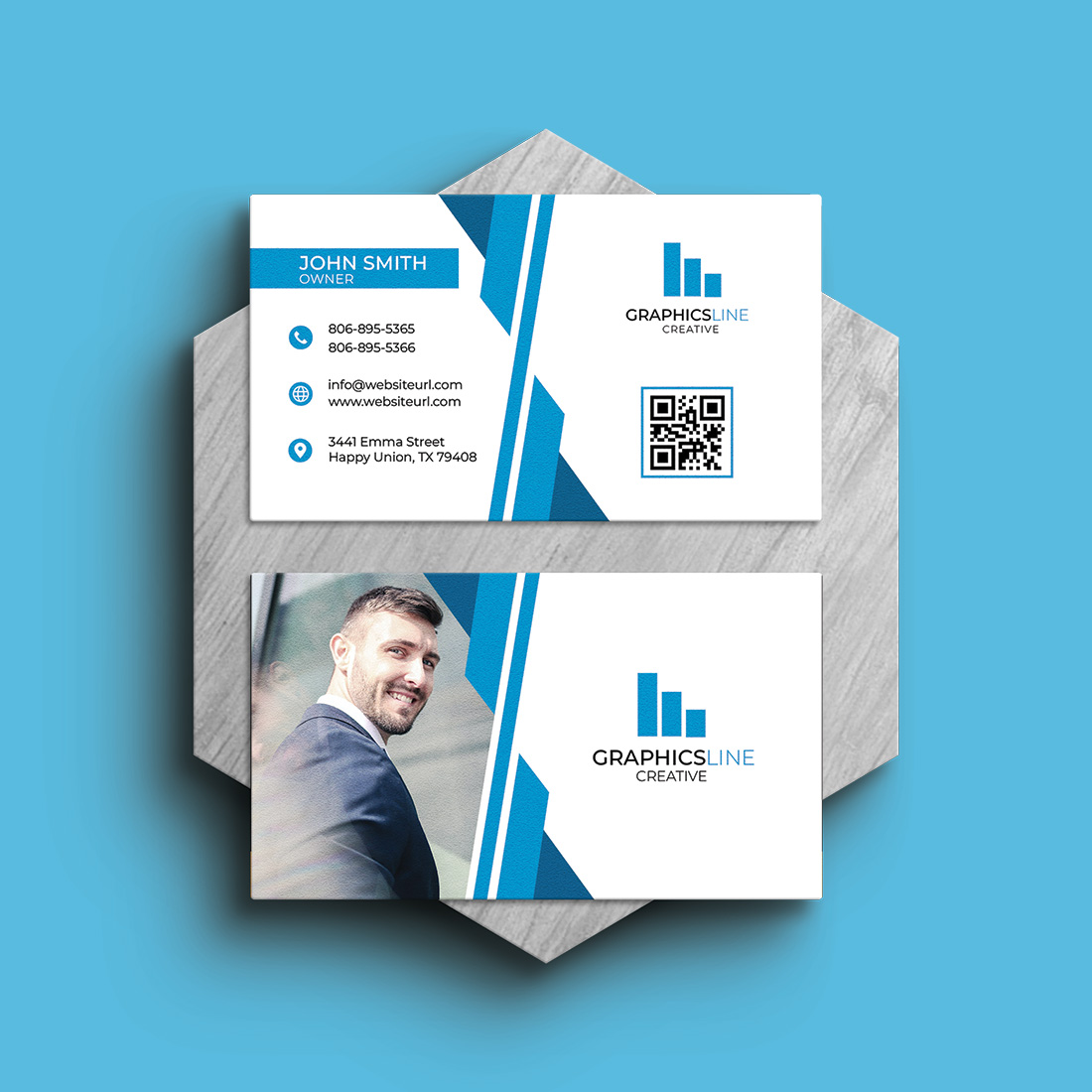 Different Colors Modern Business Card Template cover image.