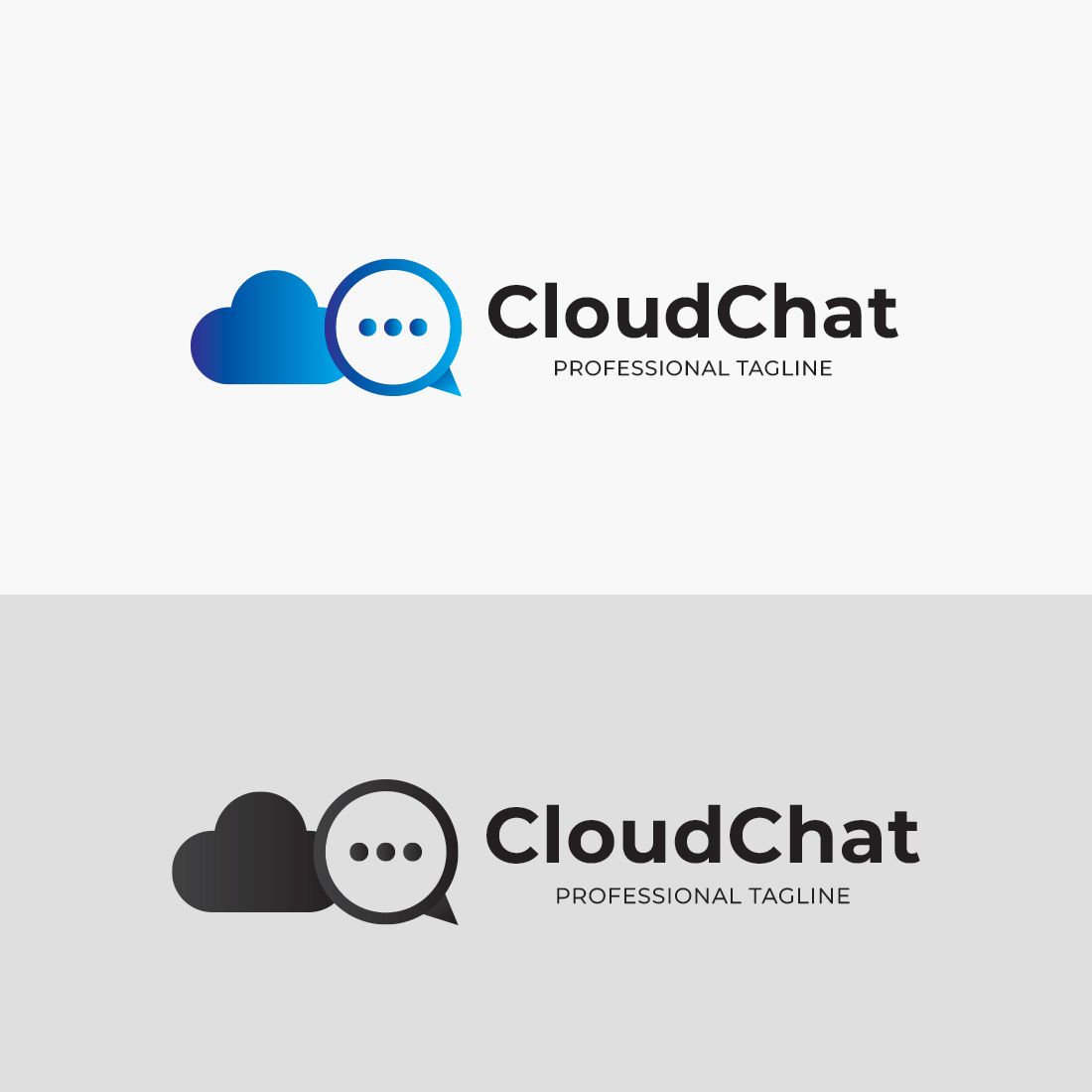 Cloud Chat Logo Template preview.