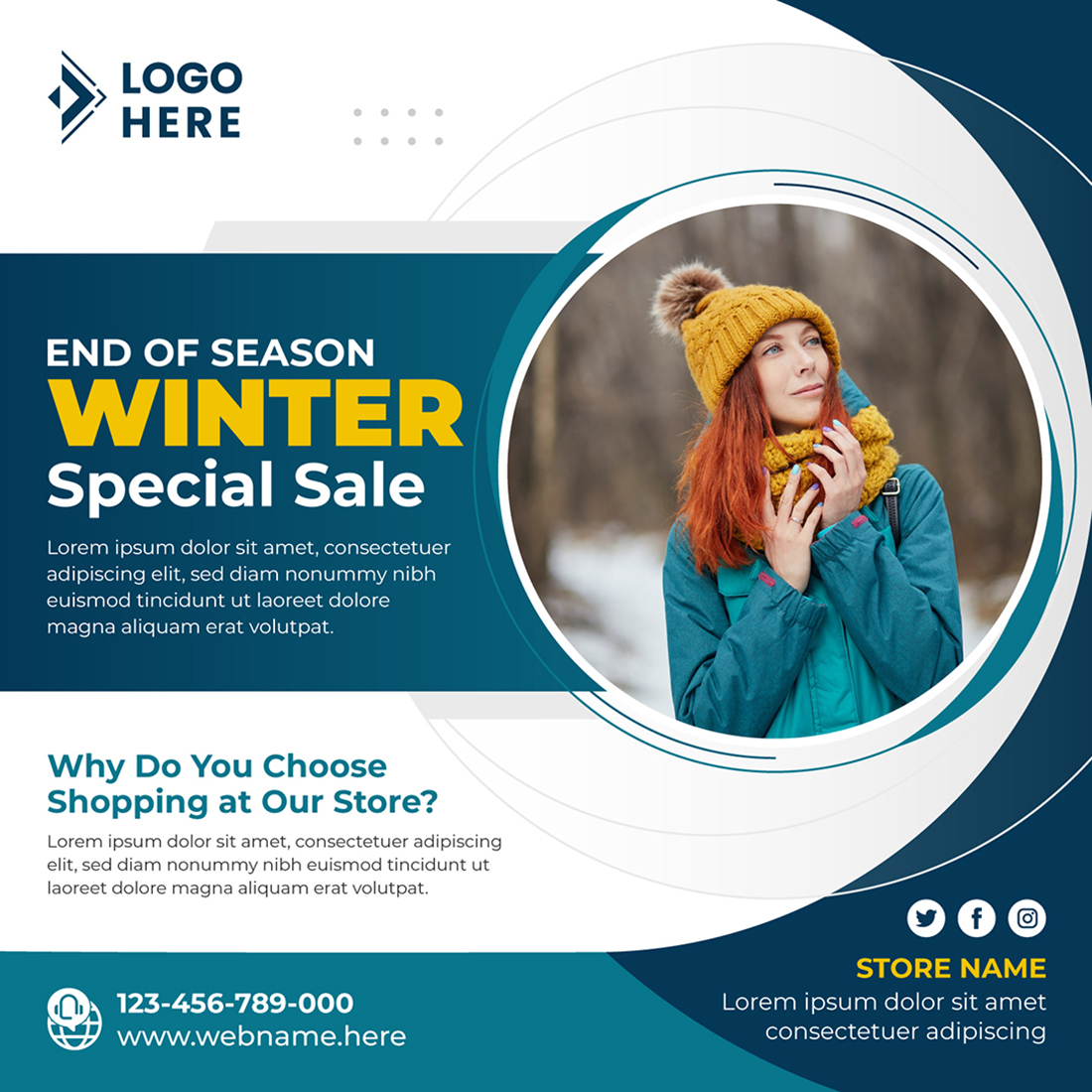 Social Media Bundle Winter Fashion Sale Post preview image.