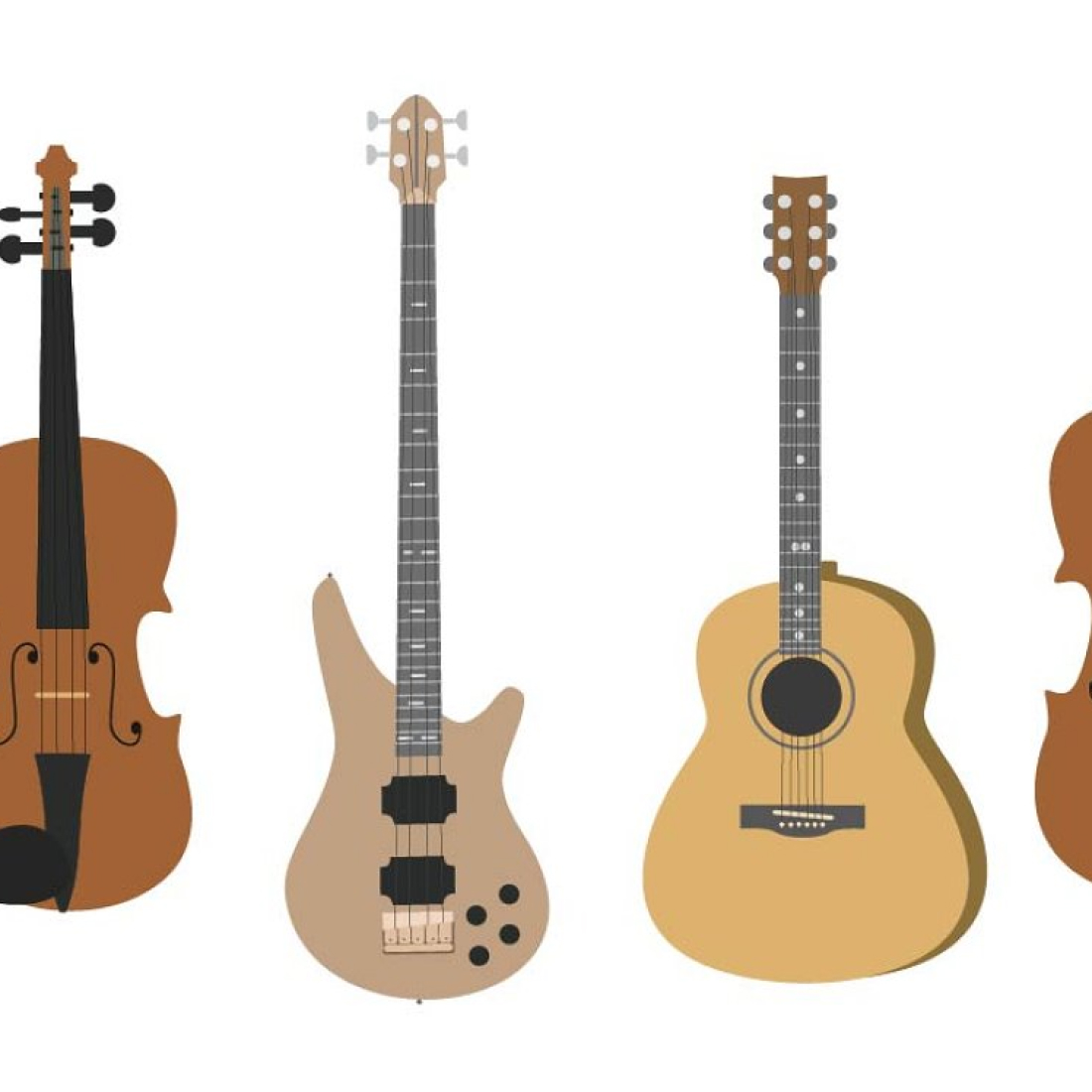 Musical Instruments flat style set cover.