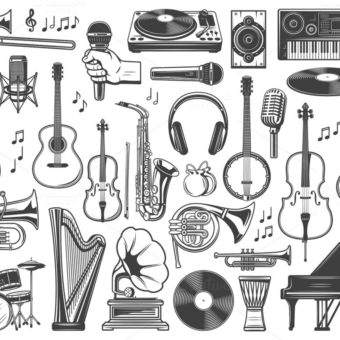 Musical instruments, sound equipment cover.