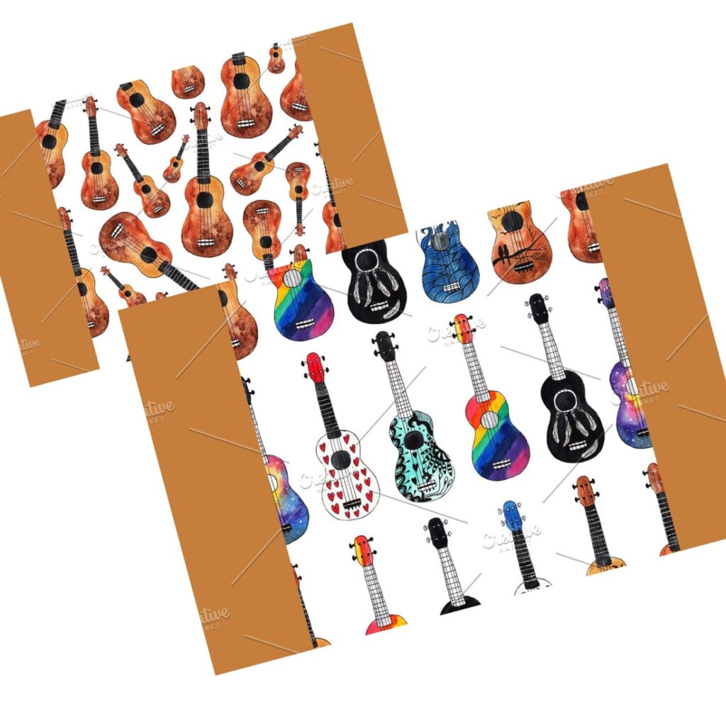 Watercolor Ukulele Set MasterBundles