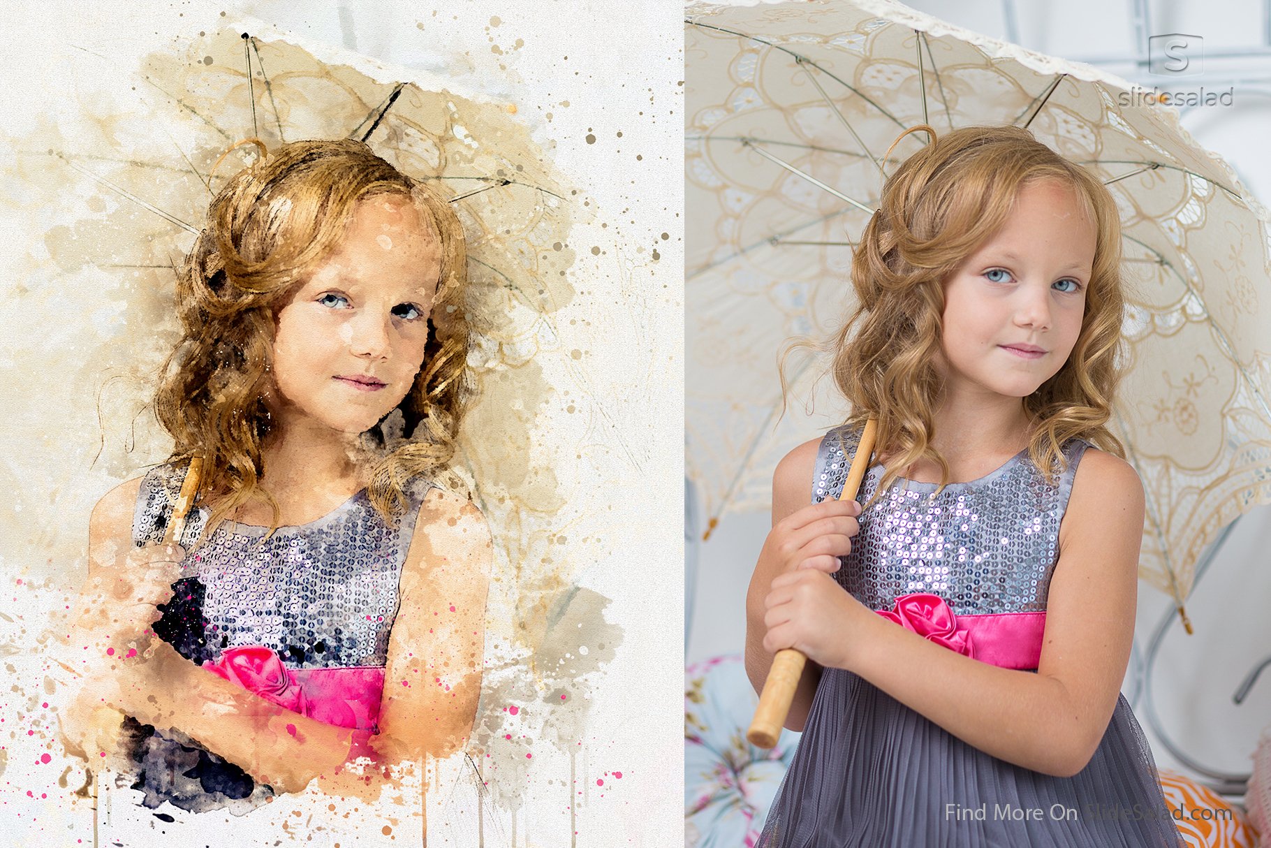 Watercolor Photoshop Mock-ups - example 15 with photo.