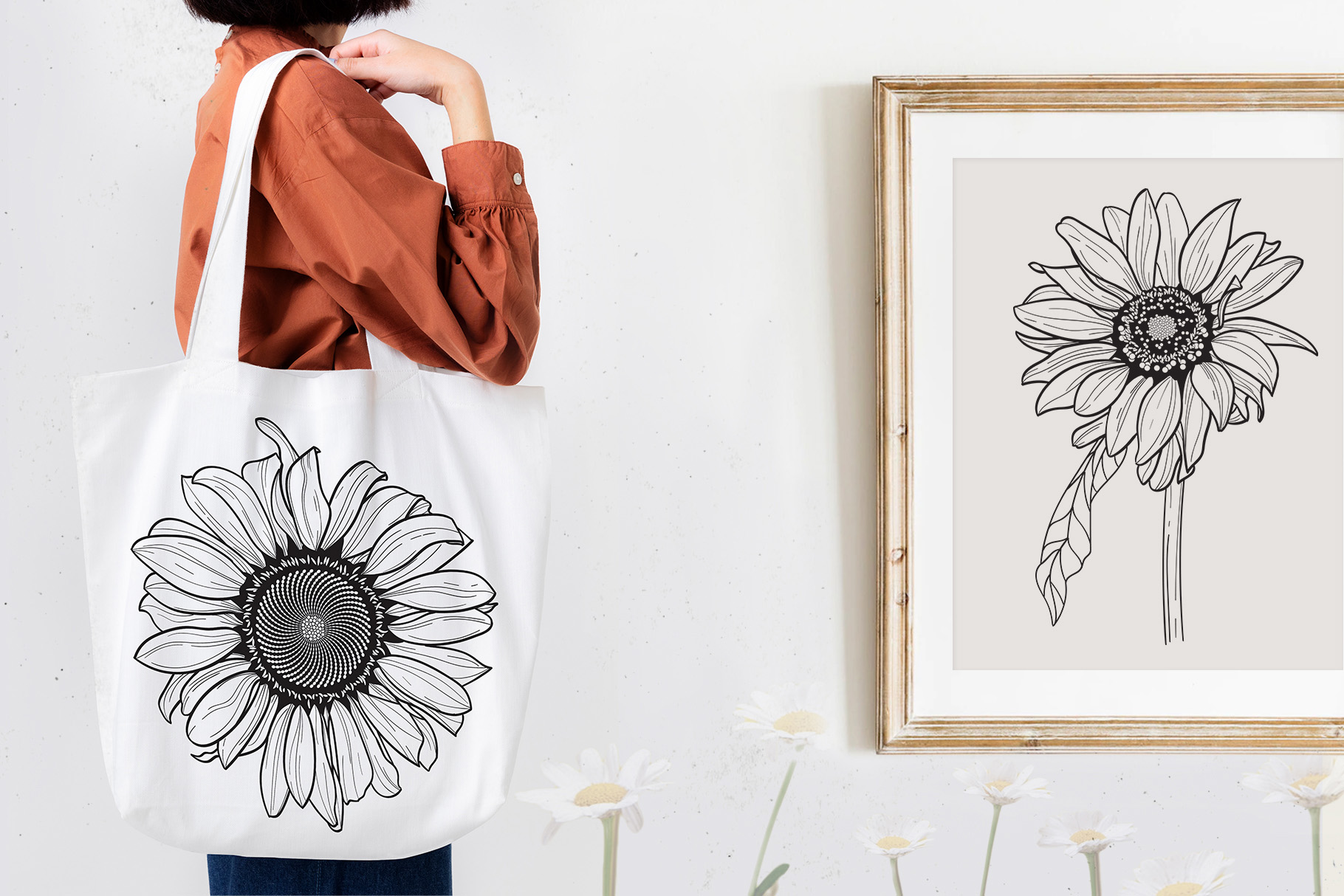 Sunflower Line Art Collection preview image.