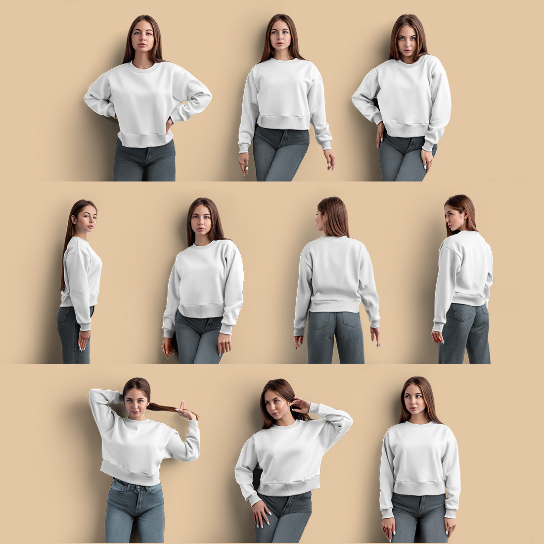 10 Mockups Crop Top Woman Sweatshirt cover image.