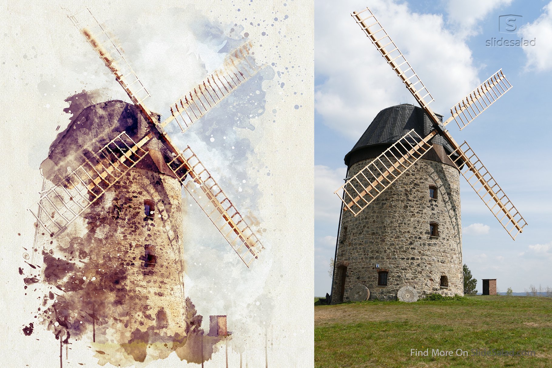 Watercolor Photoshop Mock-ups - example 17 with photo.