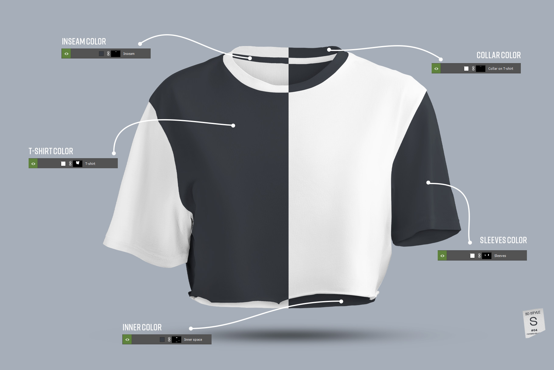 Crop Top 3D Style Mockups preview image.