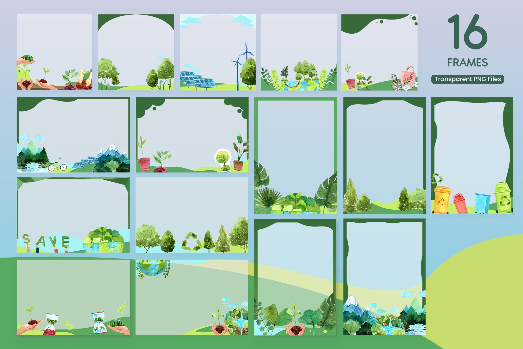 Frames in save the Earth style.