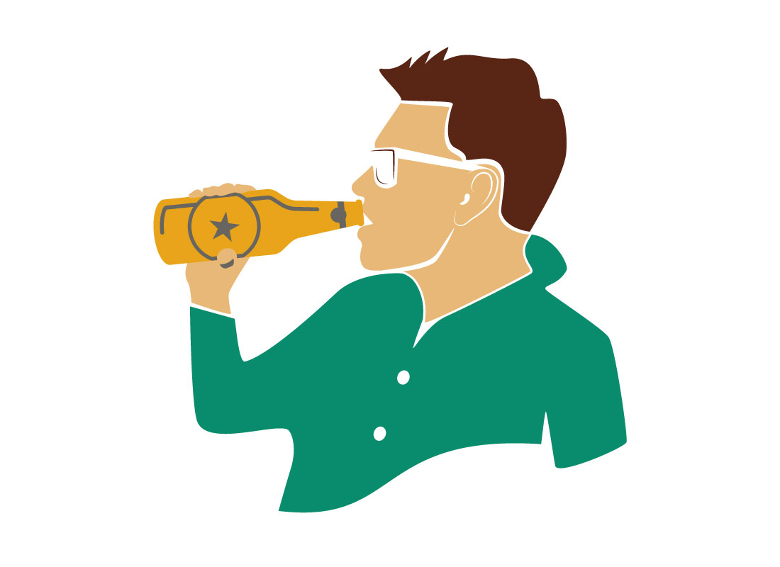Man Drinking Beer Graphics Design preview image.