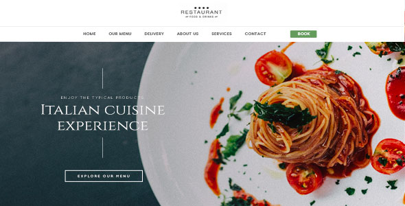 Image of Beautiful Italian Restaurant WordPress Theme Page.