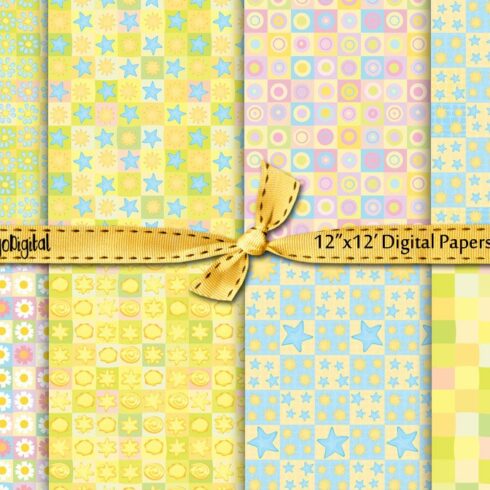 Summer Pastel Papers Digital Scrapbooking.