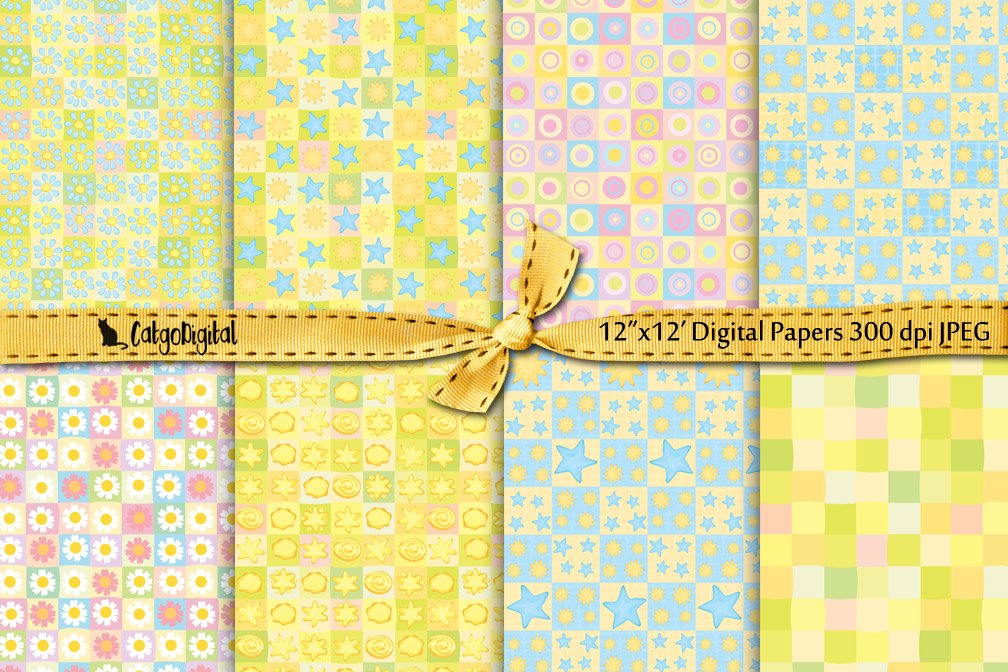 Summer Pastel Papers Digital Scrapbooking.